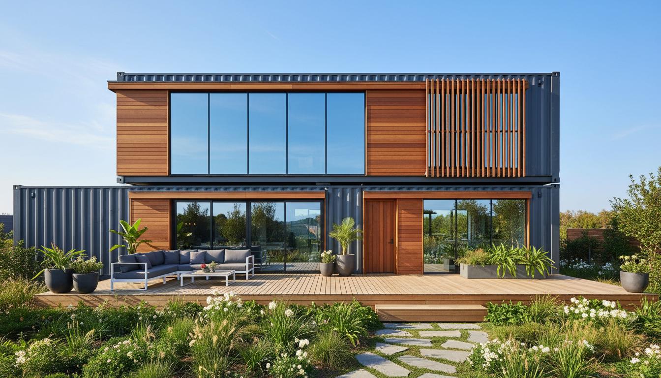 Beautiful modern shipping container home